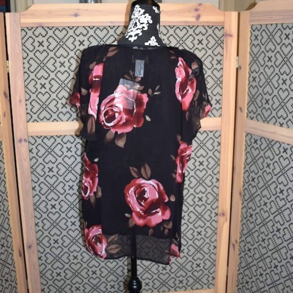 Midnight Velvet sheer blouse with tank women's plus size 1X - Picture 6 of 11